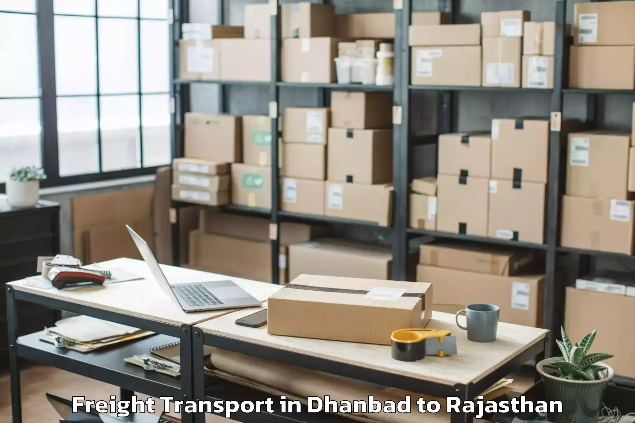 Top Dhanbad to Rajasthan University Of Health Freight Transport Available